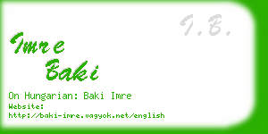 imre baki business card